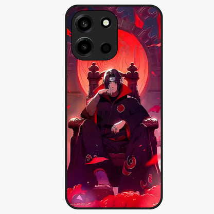 Blood Moon Sovereign Glass Case showing flat back view with mystical blood moon artwork and glossy glass finish.