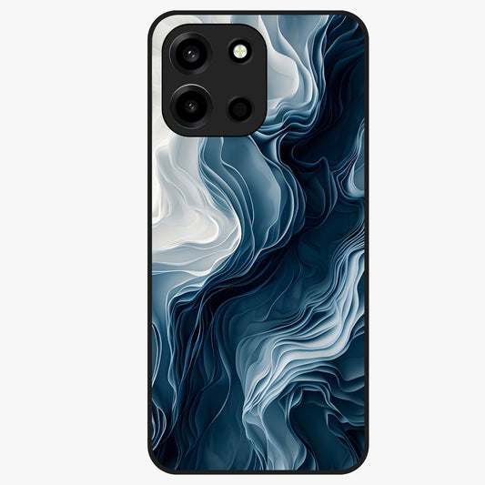 Ethereal Paper Marble Glass Case showing flat back view with soft marble paper texture artwork and glossy glass finish.