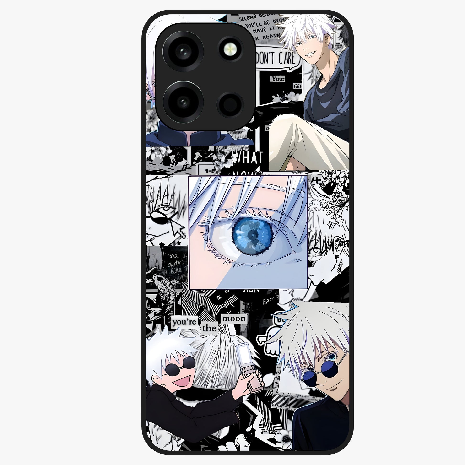 Infinity Sorcerer Chaos Glass Case showing flat back view with mystical sorcerer themed artwork and glossy glass finish.