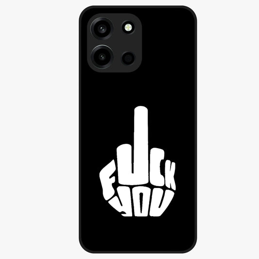 Rebel Mode On Glass Case showing flat back view with bold rebellious typography artwork and glossy glass finish.