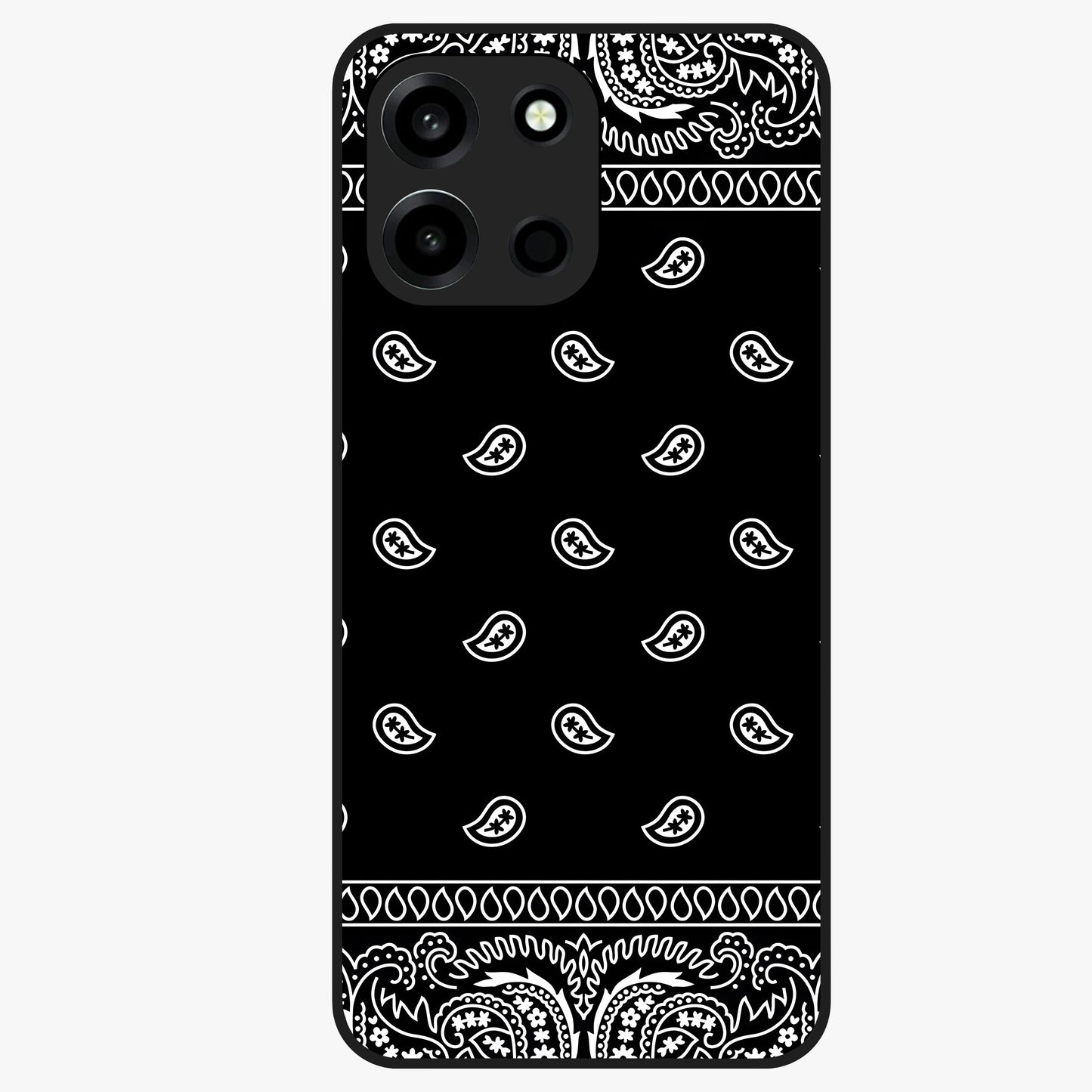 Retro Rebel Threads Glass Case showing flat back view with vintage street style artwork and glossy glass finish.