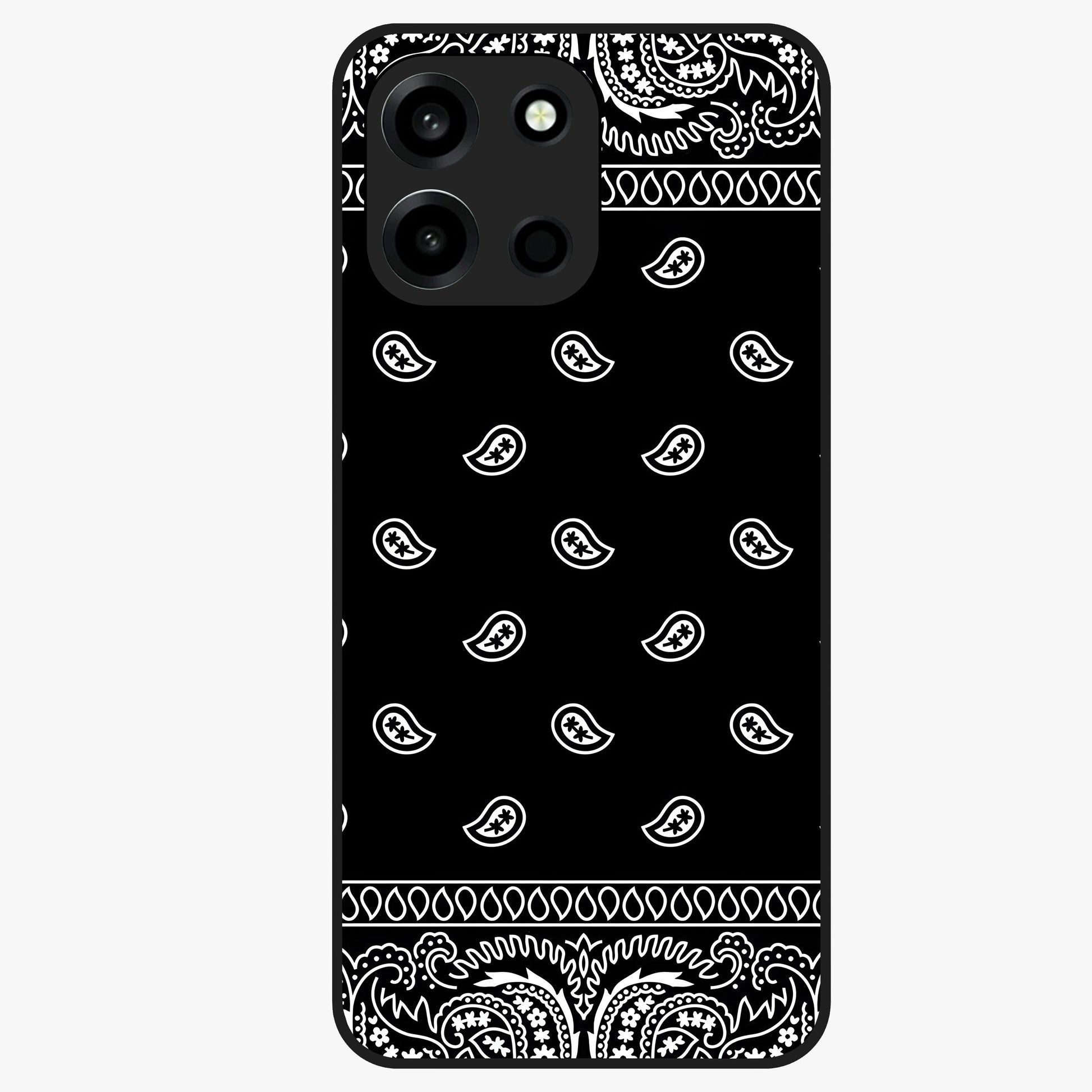 Retro Rebel Threads Glass Case showing flat back view with vintage street style artwork and glossy glass finish.