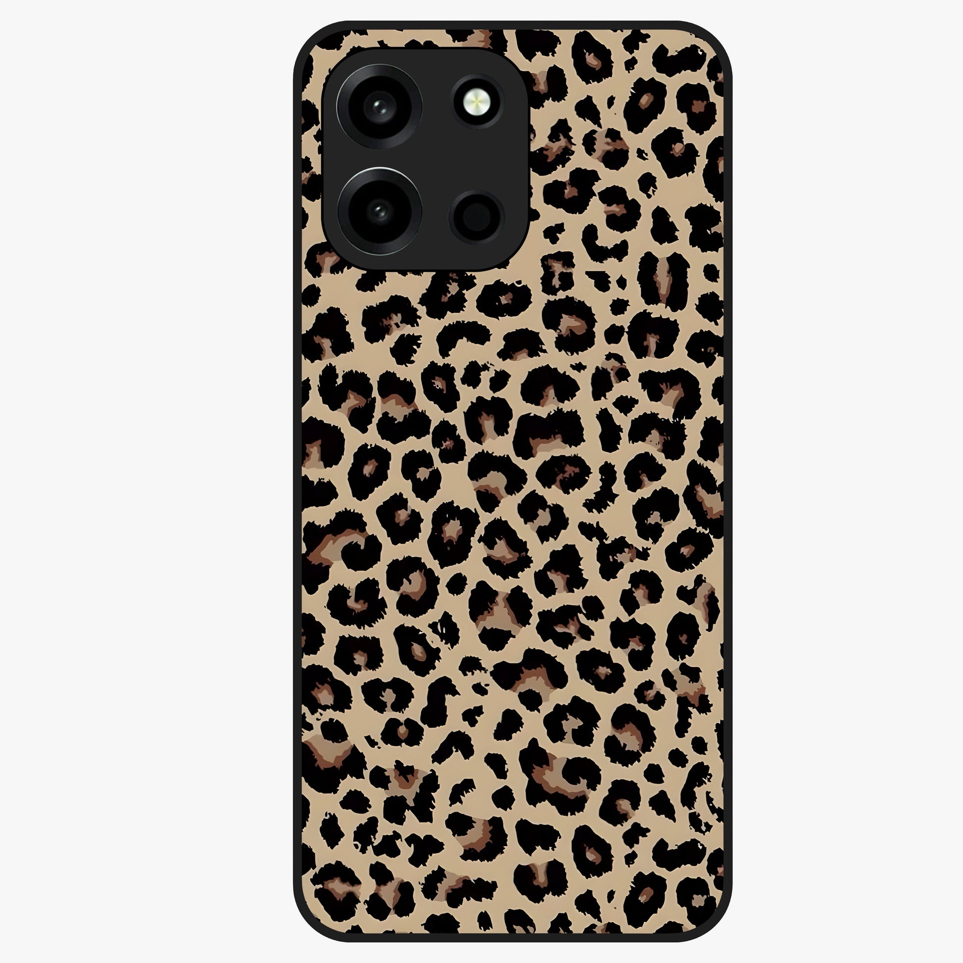 Savage Chic Pattern Glass Case showing flat back view with stylish patterned artwork and glossy glass finish.