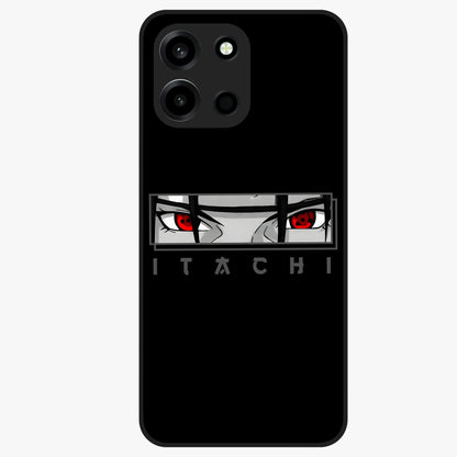 Scarlet Gaze Dominance Glass Case showing flat back view with striking red themed artwork and glossy glass finish.