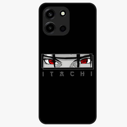 Scarlet Gaze Dominance Glass Case showing flat back view with striking red themed artwork and glossy glass finish.