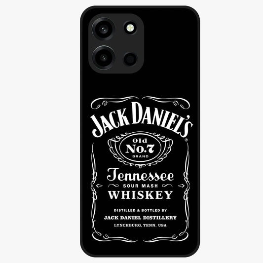 Vintage Whiskey Heritage Glass Case showing flat back view with classic whiskey inspired artwork and glossy glass finish.