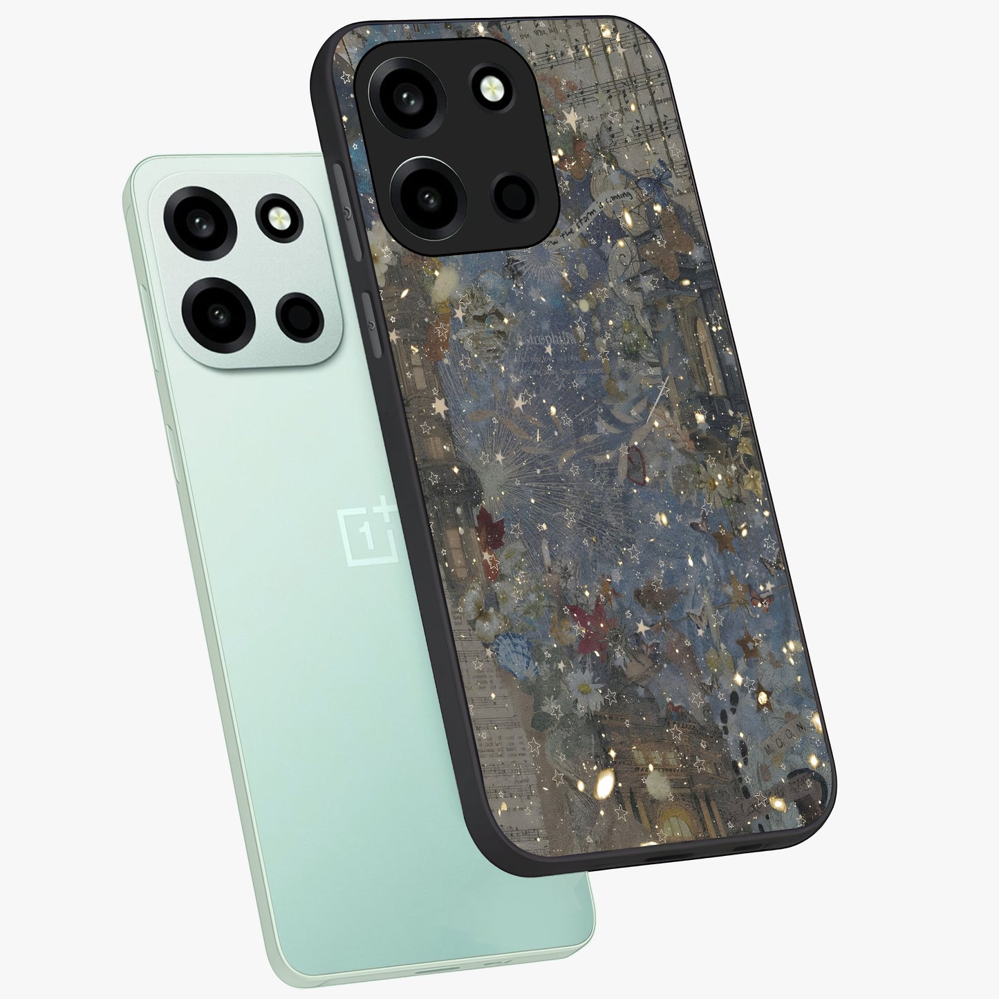 Aesthetic Astrolophia Glass Case displayed in angled mockup highlighting artistic aesthetic elements and smooth glass surface.