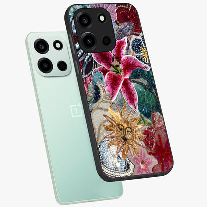 Beaded Garden Fantasy Glass Case displayed in angled mockup highlighting fantasy inspired floral bead pattern.