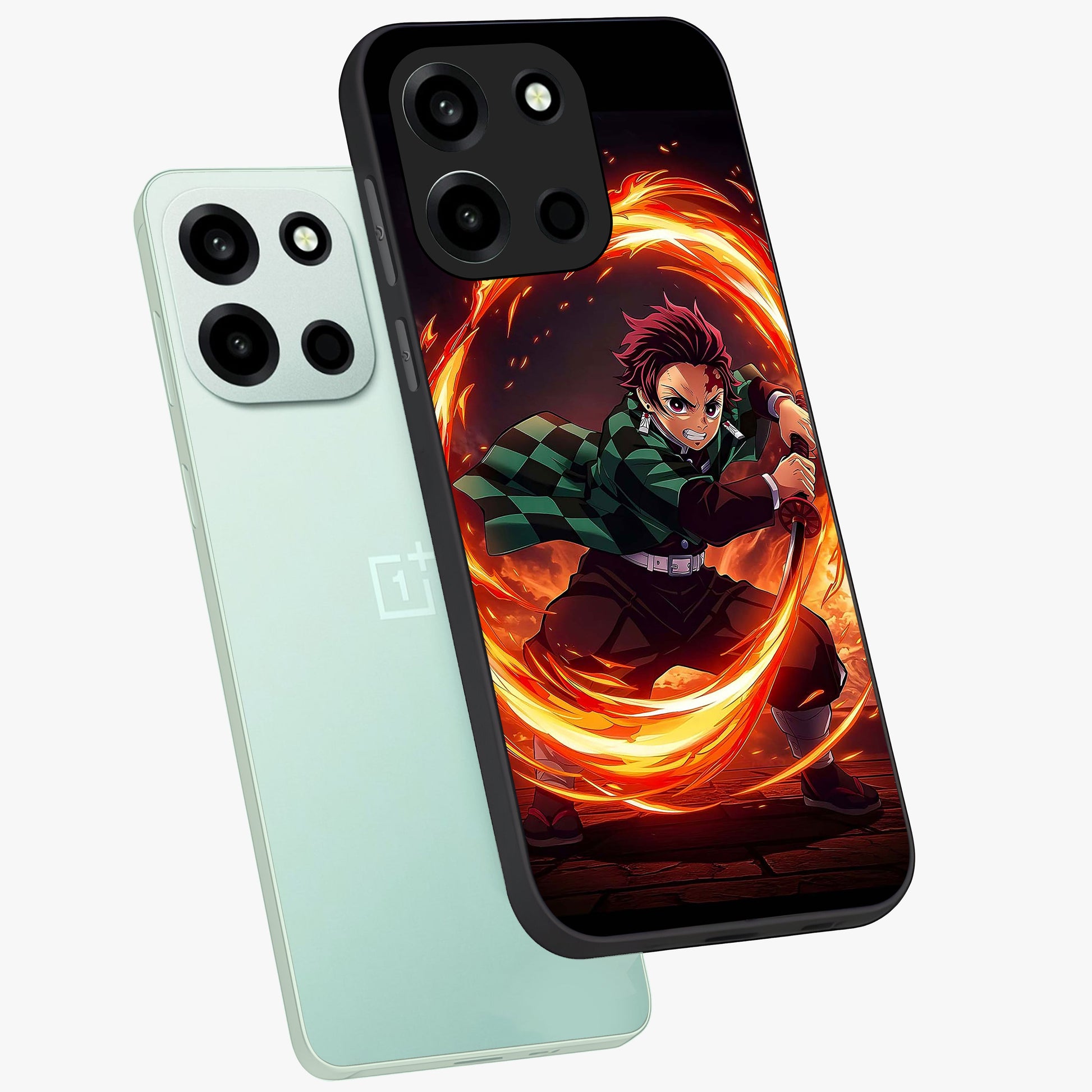Blazing Sword Resolve Glass Case displayed in angled mockup highlighting powerful sword illustration and bold fantasy theme.