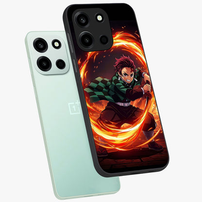 Blazing Sword Resolve Glass Case displayed in angled mockup highlighting powerful sword illustration and bold fantasy theme.