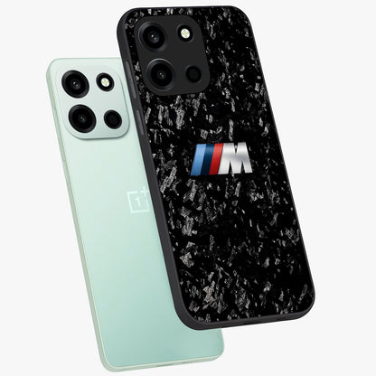 Carbon Speed Mark Glass Case displayed in angled mockup highlighting racing inspired carbon design and sleek aesthetic style.