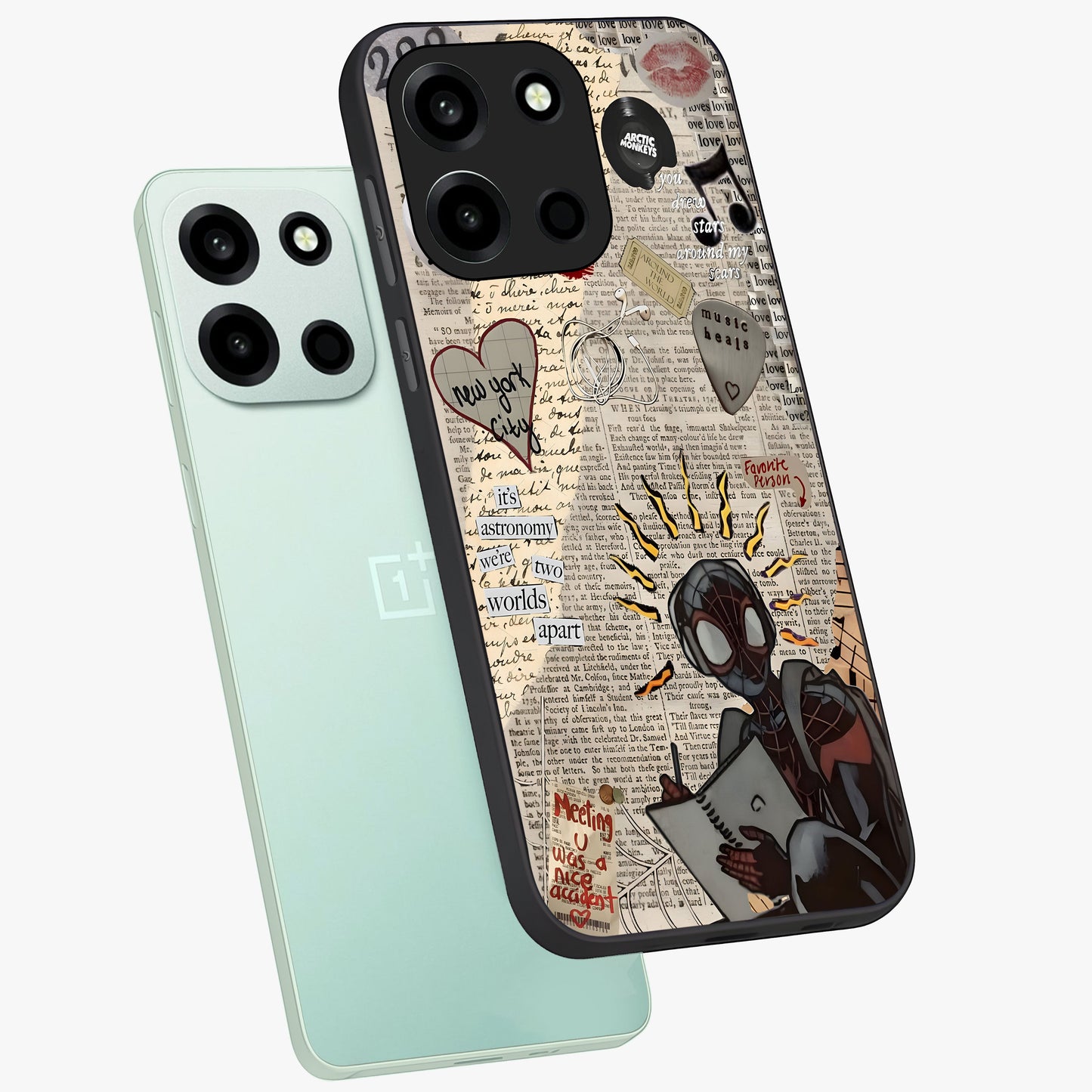 City Dream Sketch Glass Case displayed in angled mockup highlighting minimal city illustration with aesthetic sketch style.