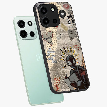 City Dream Sketch Glass Case displayed in angled mockup highlighting minimal city illustration with aesthetic sketch style.
