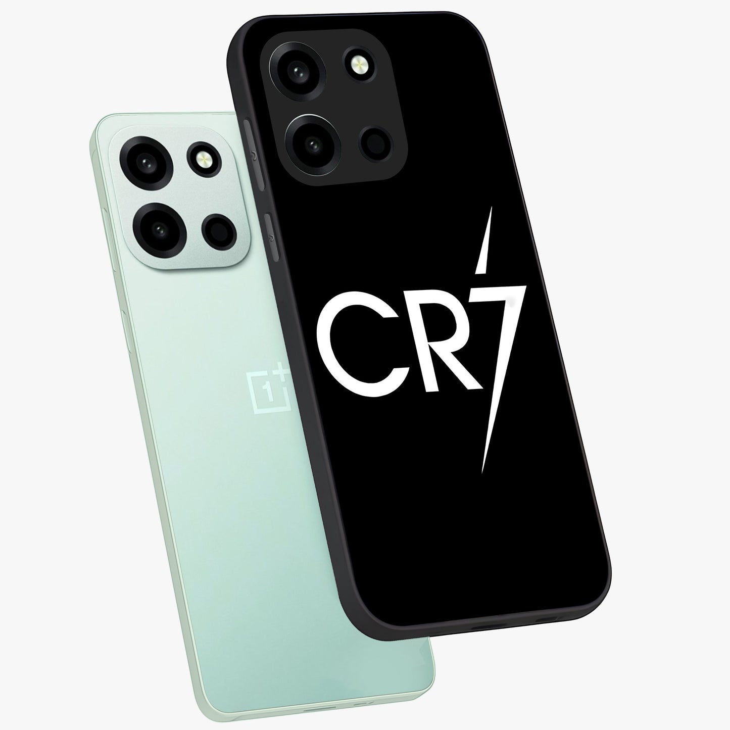 Cr7 Elite Strike Glass Case displayed in angled mockup highlighting powerful sports graphic with bold athletic theme.