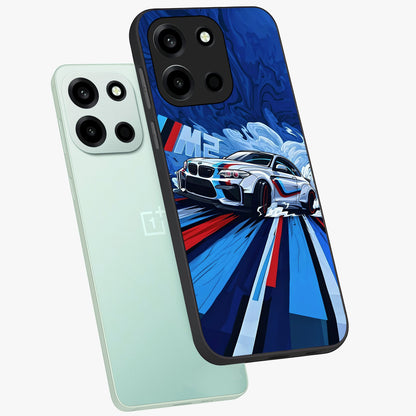 Drift Power Rush Glass Case displayed in angled mockup highlighting powerful drift car design with sporty aesthetic style.