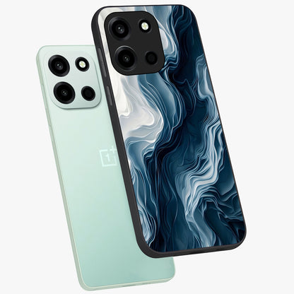 Ethereal Paper Marble Glass Case displayed in angled mockup highlighting elegant marble pattern with modern aesthetic style.