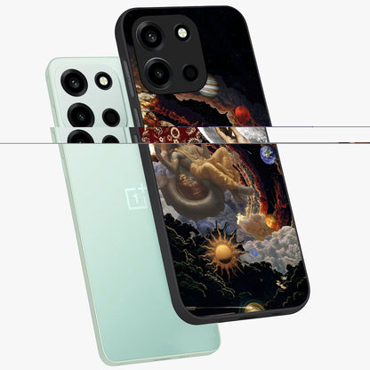 Galactic Divine God Glass Case displayed in angled mockup highlighting powerful celestial deity illustration with galactic aesthetic.