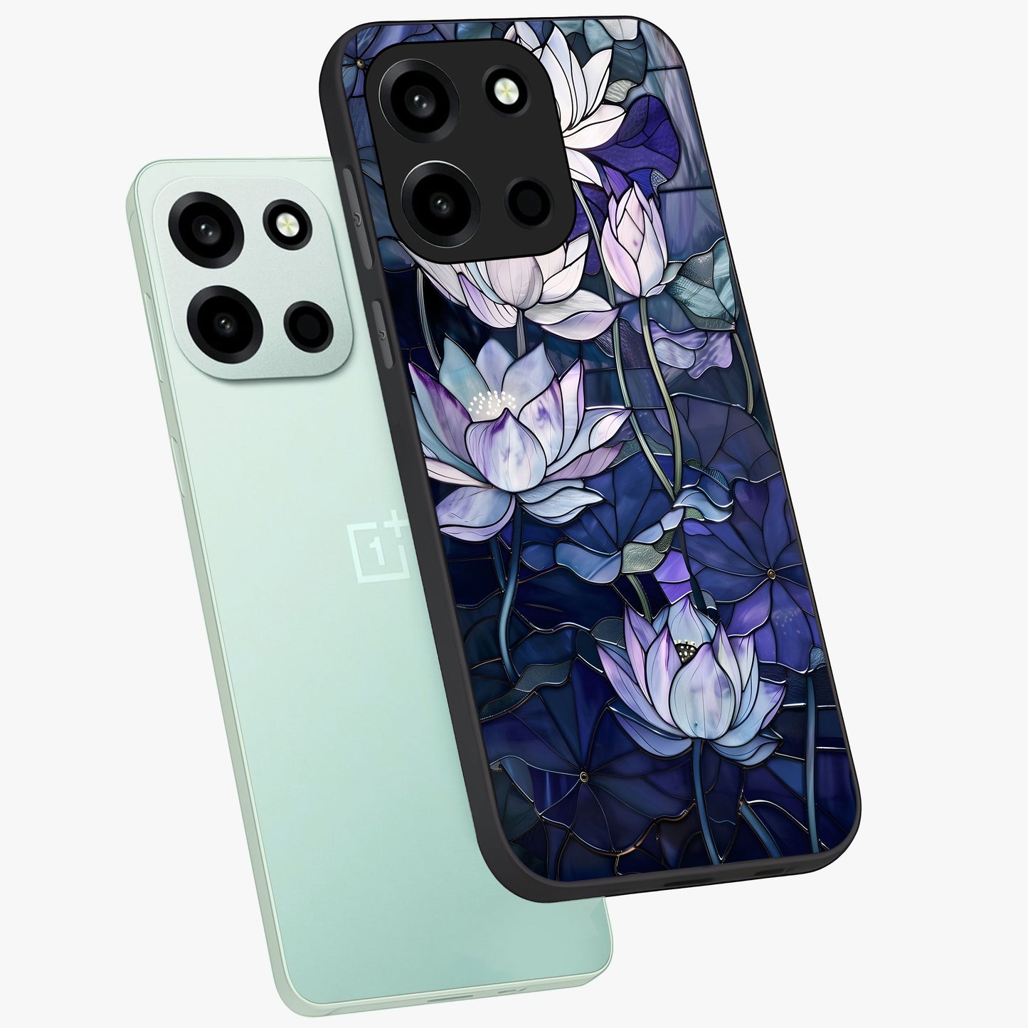 Gloss Petal Rush Glass Case displayed in angled mockup highlighting vibrant petal design with elegant floral aesthetic.
