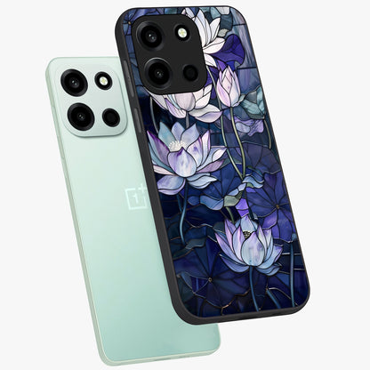 Gloss Petal Rush Glass Case displayed in angled mockup highlighting vibrant petal design with elegant floral aesthetic.
