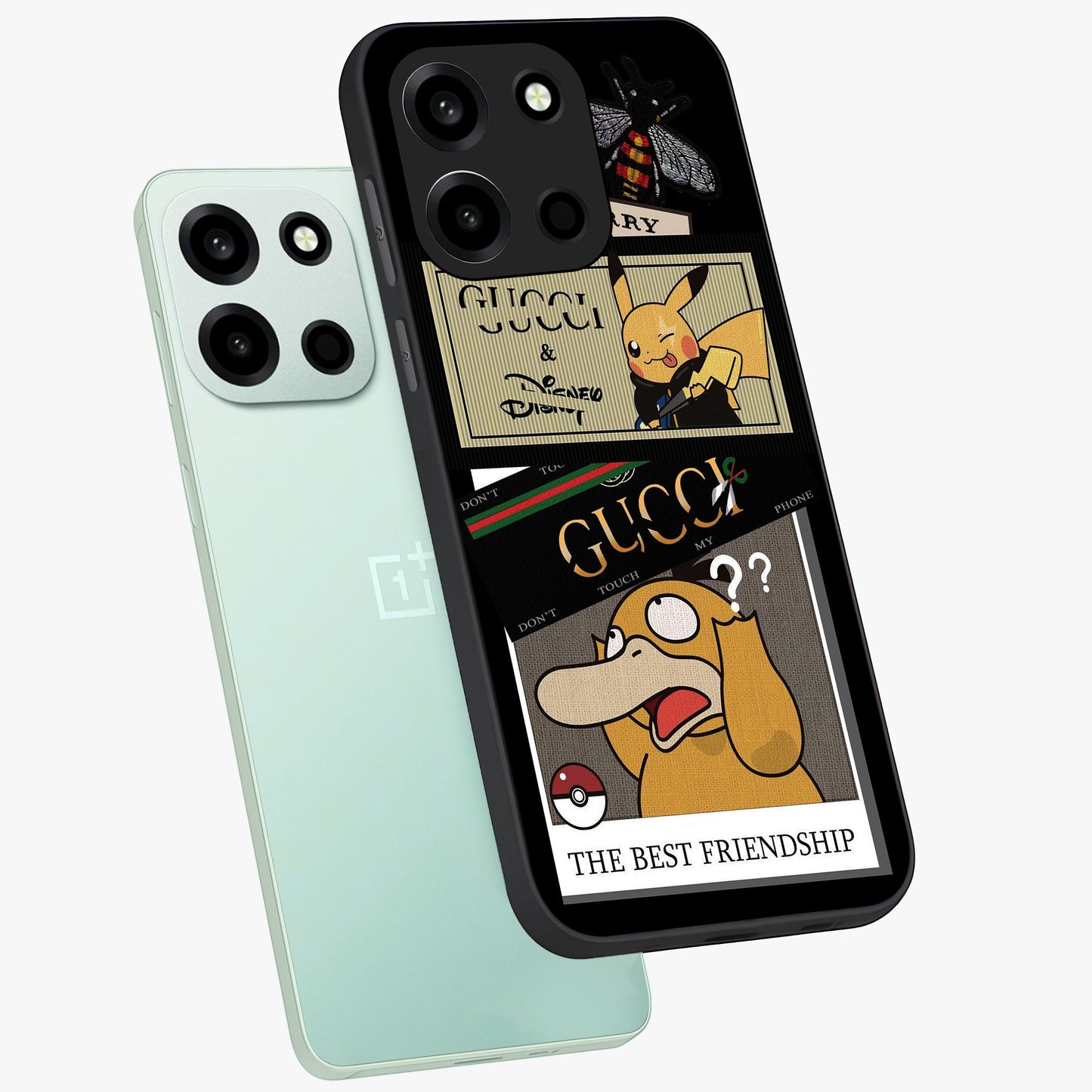 Gucci Play Mashup Glass Case displayed in angled mockup highlighting stylish fashion mashup design with bold aesthetic.