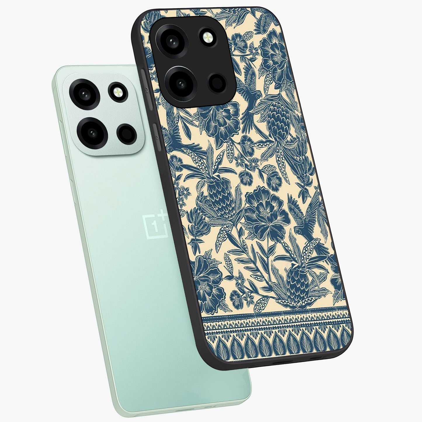 Heirloom Wild Bloom Glass Case displayed in angled mockup highlighting botanical bloom design with classic aesthetic style.