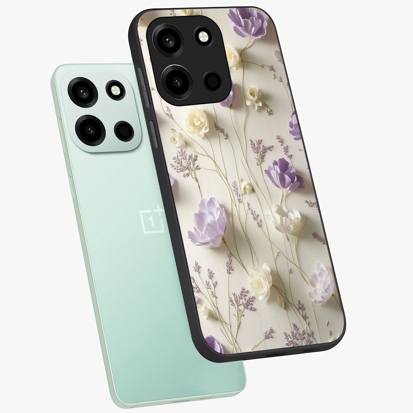 Lilac Breeze Harmony Glass Case displayed in angled mockup highlighting calm lilac breeze design with soothing aesthetic style.