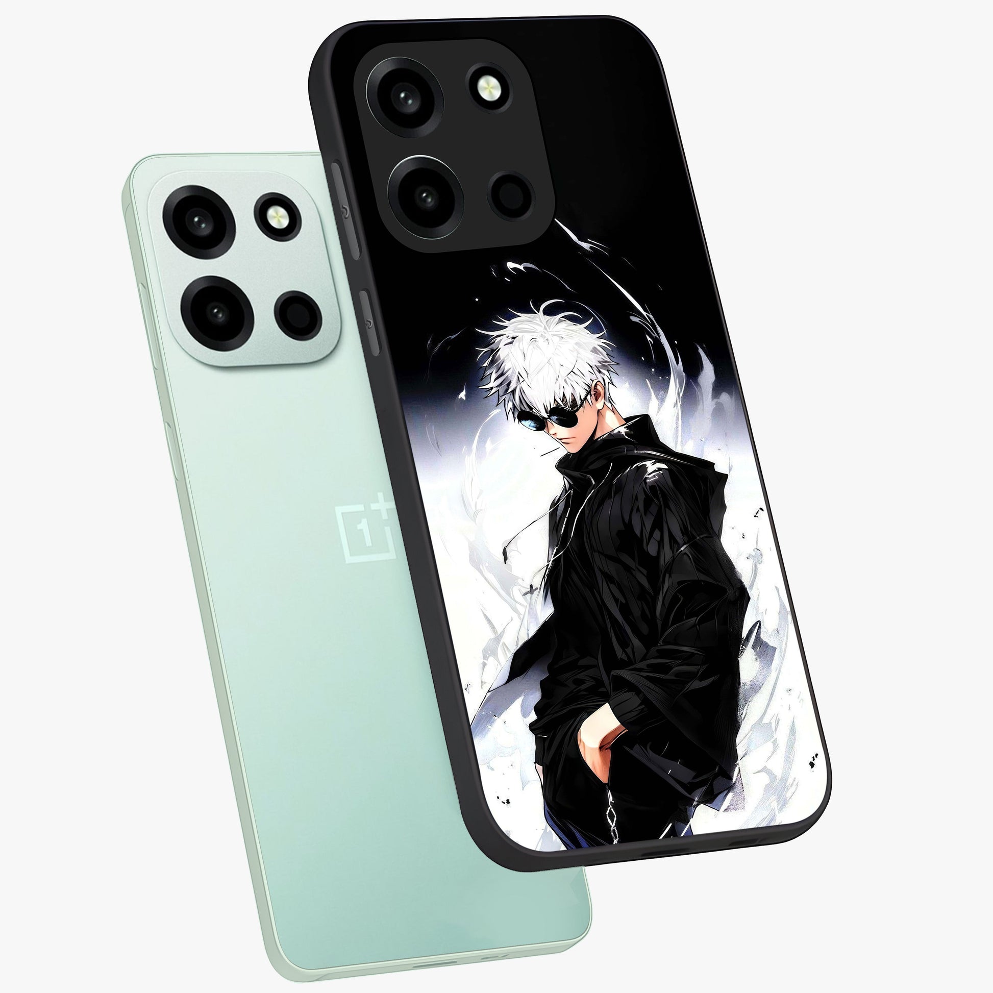 Limitless Shadow King Glass Case displayed in angled mockup highlighting dramatic dark hero design with intense aesthetic.