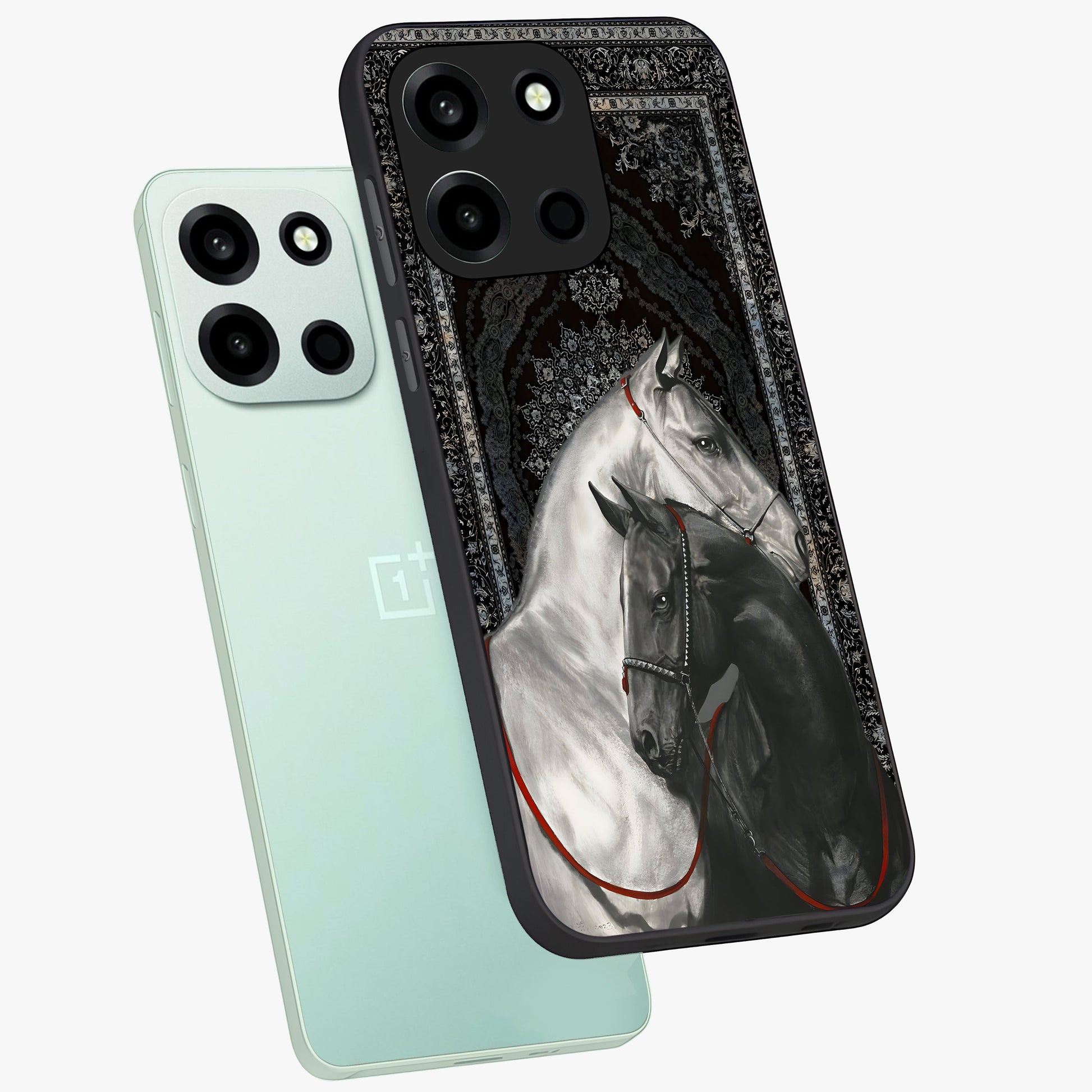 Majestic Ride Legacy Glass Case displayed in angled mockup highlighting sleek vehicle design with bold racing aesthetic.