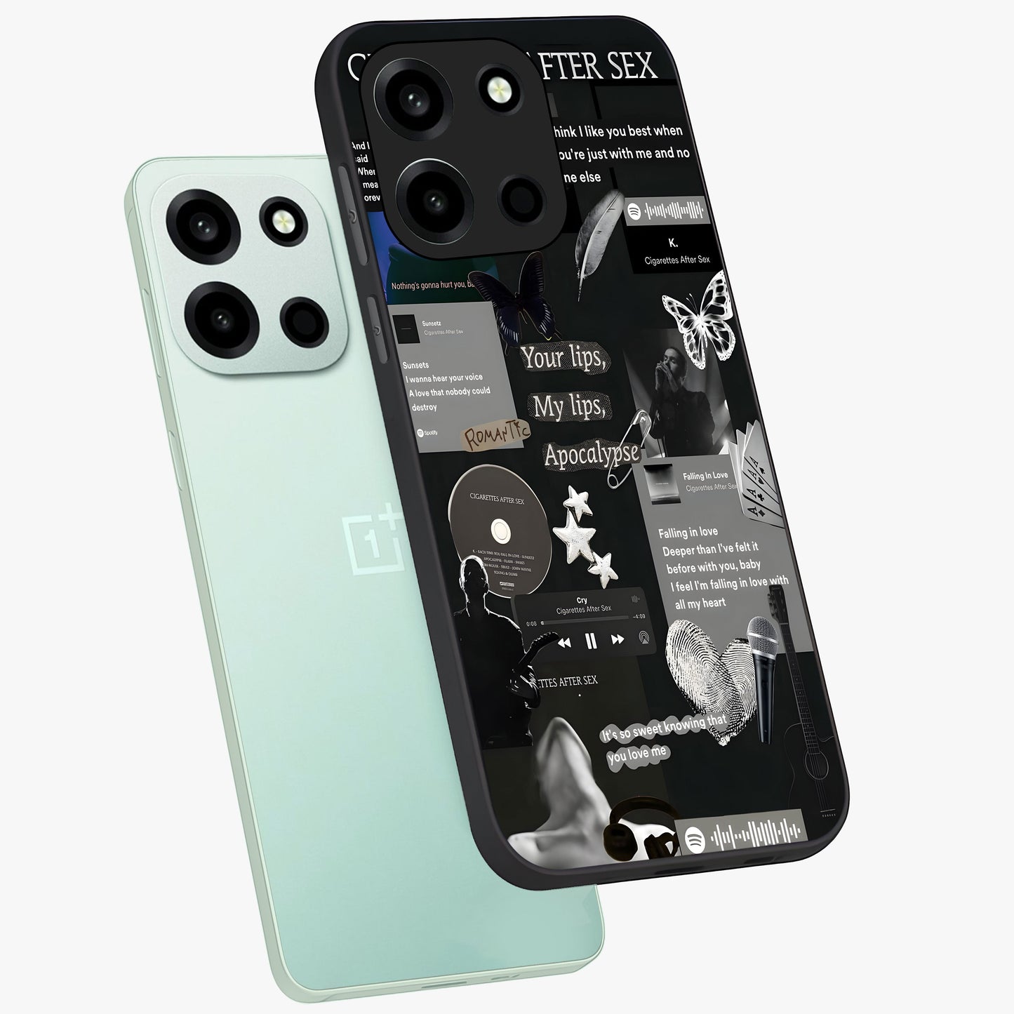 Midnight Love Echo Glass Case displayed in angled mockup highlighting elegant love inspired design with deep aesthetic style.