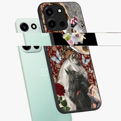 Moonlit Royal Stallion Glass Case displayed in angled mockup highlighting powerful stallion illustration with royal night aesthetic.