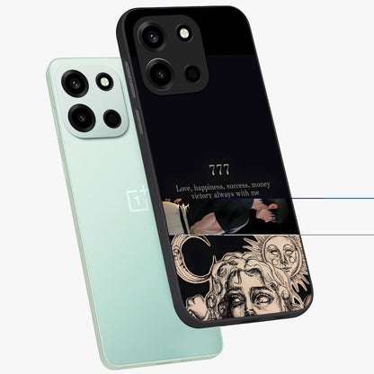 Mystic Victory Aura Glass Case displayed in angled mockup highlighting energetic aura design with bold mystical aesthetic.