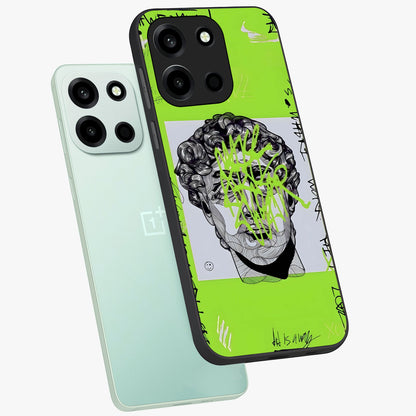 Neo Graffiti Rebellion Glass Case displayed in angled mockup highlighting urban street art design with rebellious aesthetic.