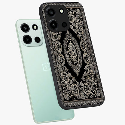 Noir Bloom Elegance Glass Case displayed in angled mockup highlighting refined flower design with stylish noir aesthetic.
