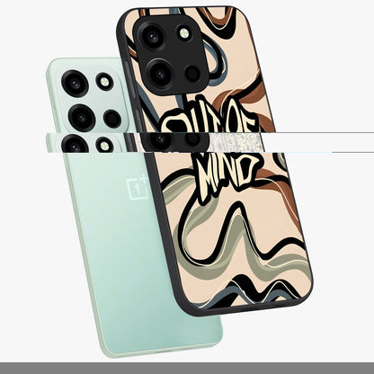 Out Of Mind Glass Case displayed in angled mockup highlighting bold statement design with modern artistic aesthetic.