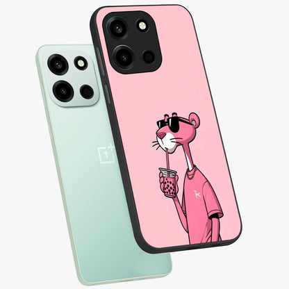 Pink Panther Glass Case displayed in angled mockup highlighting playful cartoon character design with vibrant pink aesthetic.