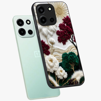 Radiant Bloom Elegance Glass Case displayed in angled mockup highlighting graceful floral design with radiant aesthetic style.