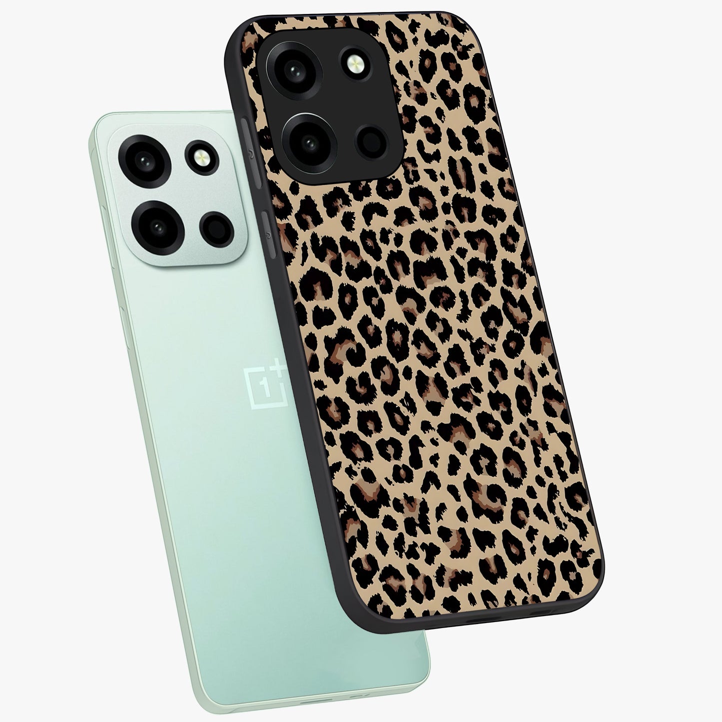 Savage Chic Pattern Glass Case displayed in angled mockup highlighting bold fashion inspired design with chic aesthetic.