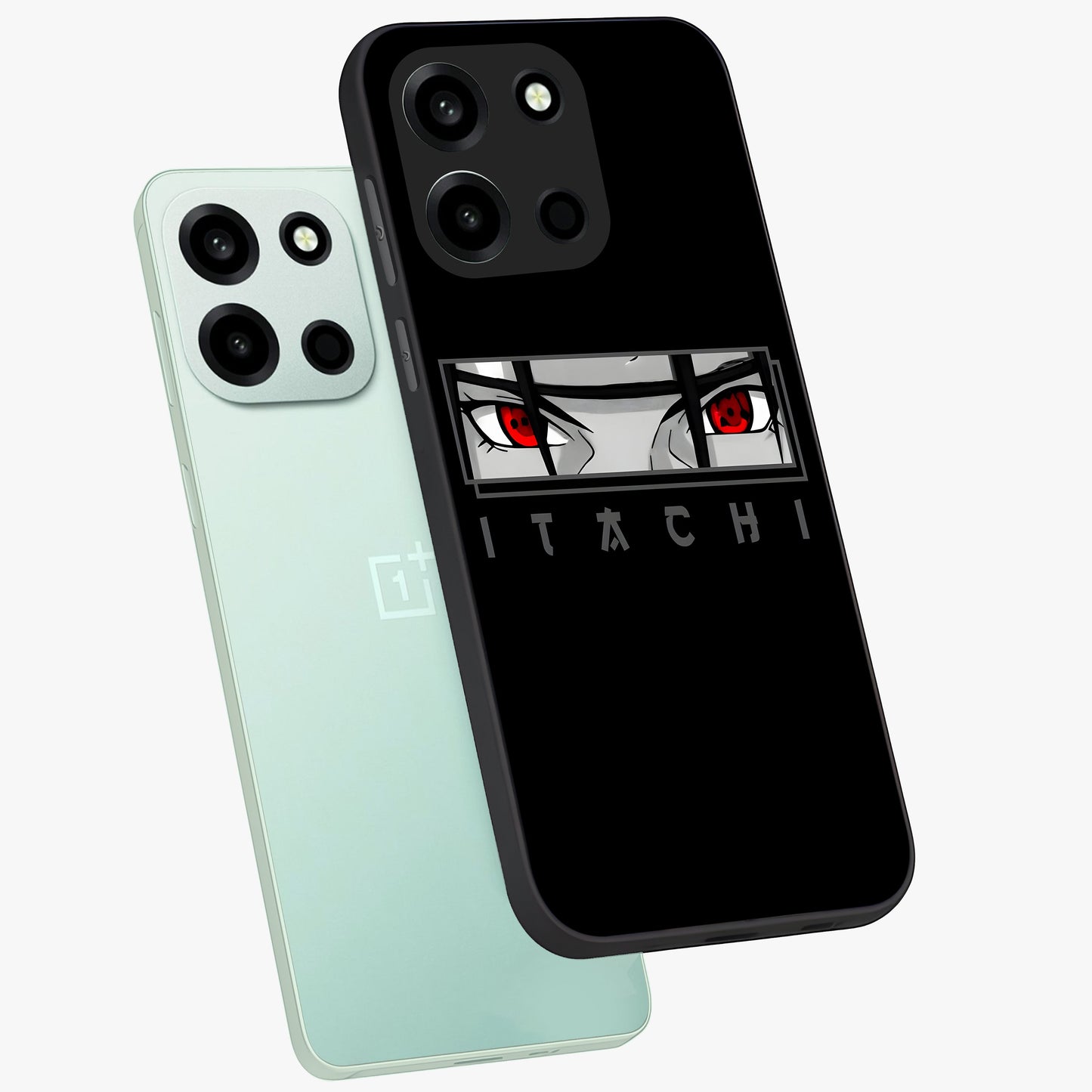 Scarlet Gaze Dominance Glass Case displayed in angled mockup highlighting intense visual design with bold scarlet aesthetic.