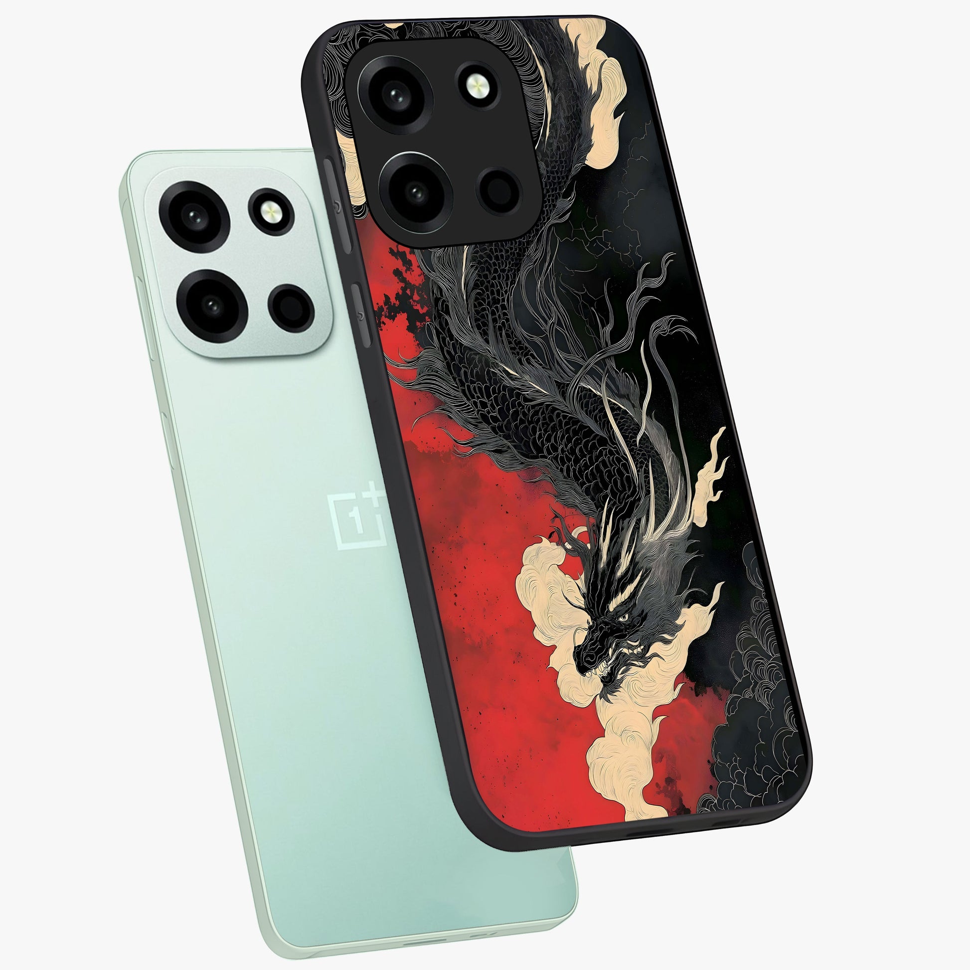 Shadow Dragon Fury Glass Case displayed in angled mockup highlighting powerful dragon illustration with dark fantasy aesthetic.