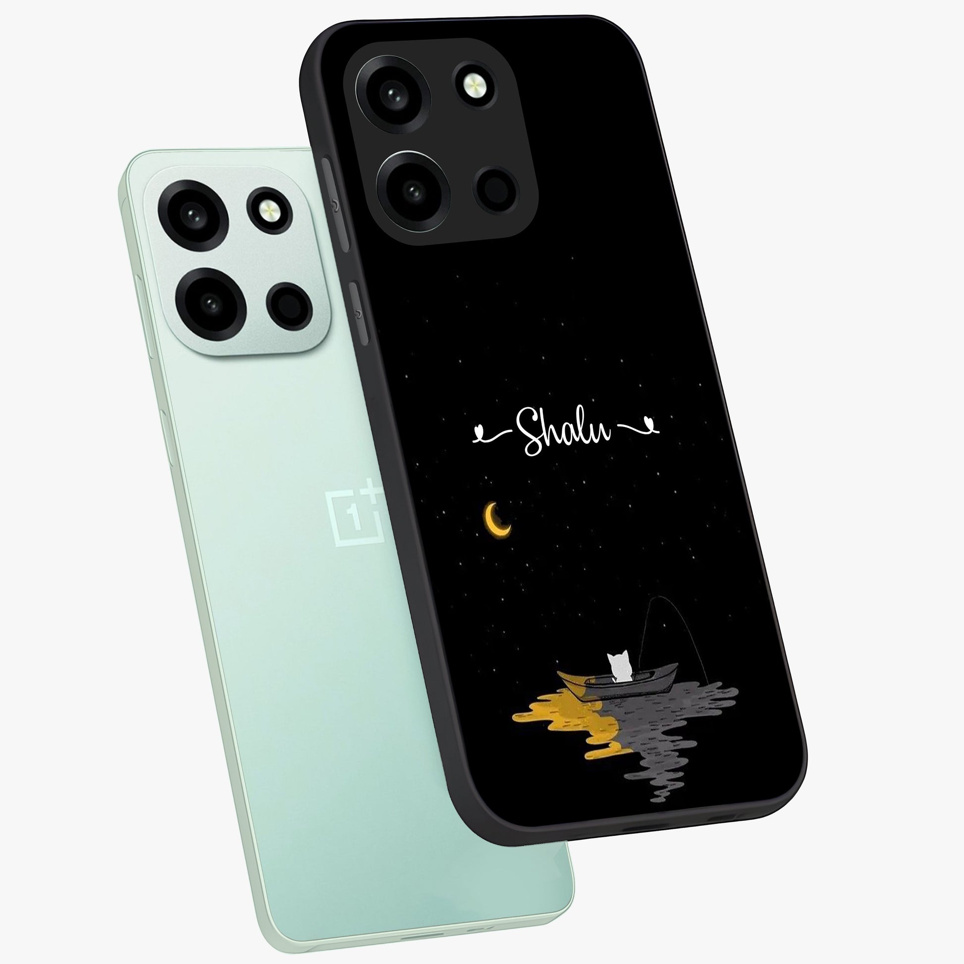 Silent Night Row Glass Case displayed in angled mockup highlighting peaceful evening design with dreamy night aesthetic.