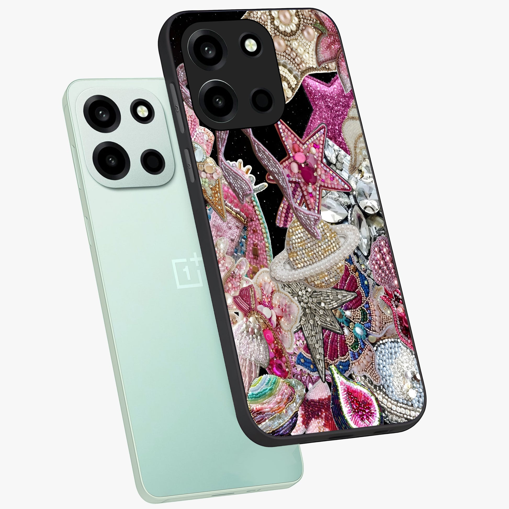 Starlit Jewel Dream Glass Case displayed in angled mockup highlighting glowing celestial jewel design with dreamy aesthetic.