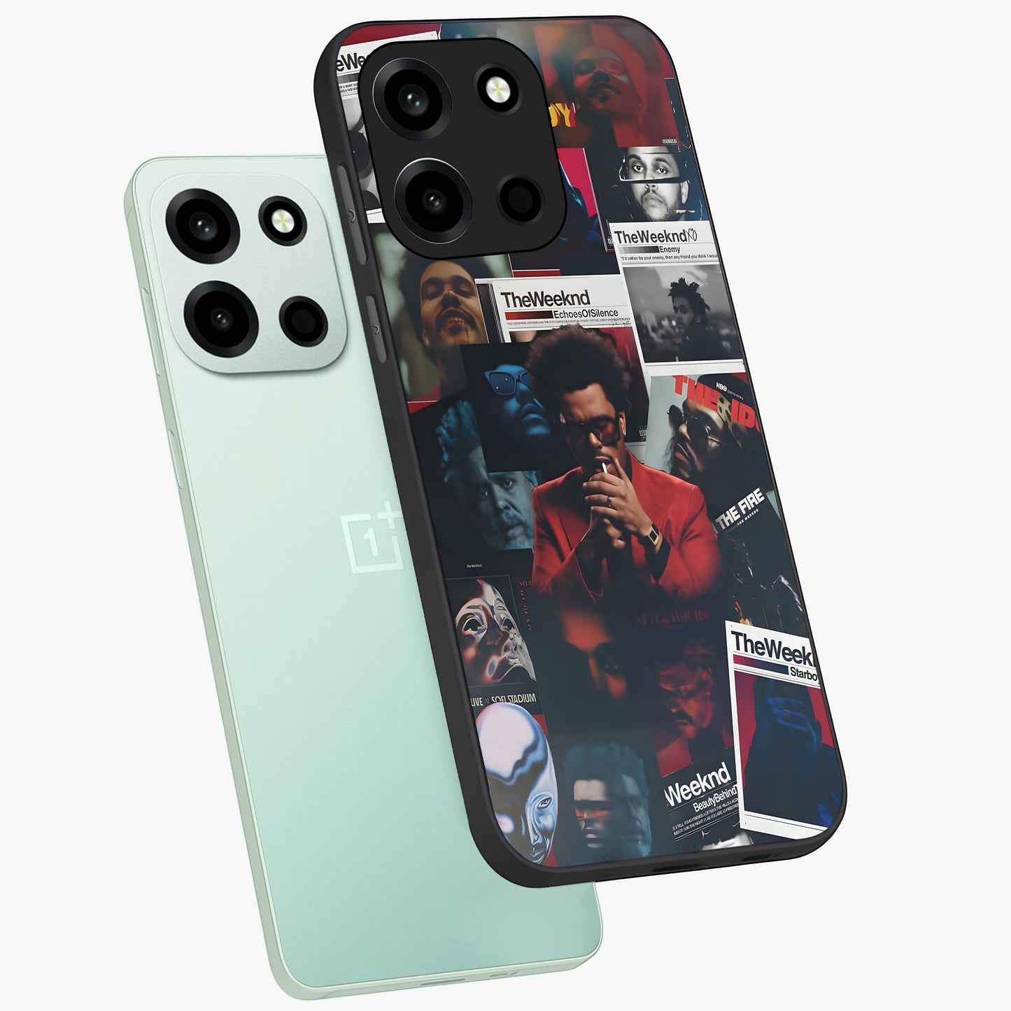 The Weeknd Glass Case displayed in angled mockup highlighting stylish pop culture inspired design with modern aesthetic.