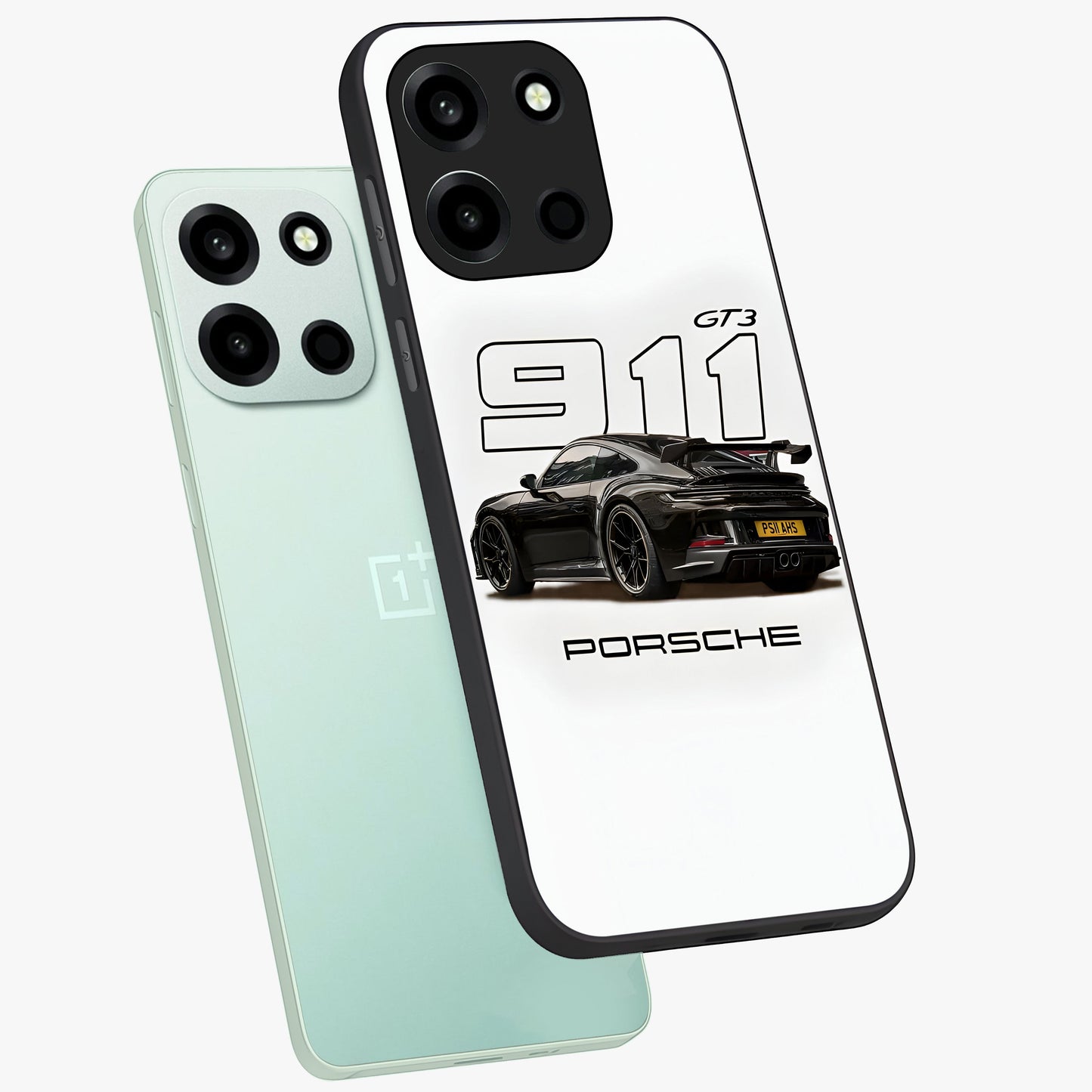 Turbo Legacy Icon Glass Case displayed in angled mockup highlighting dynamic automotive design with performance aesthetic.