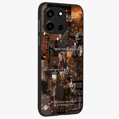 Bittersweet Aesthetic Chaos Glass Case upright view showcasing bold artistic chaos design with modern aesthetic style.