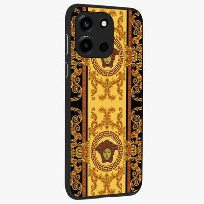 Golden Royal Heritage Glass Case upright view showcasing elegant royal artwork with classic heritage theme.