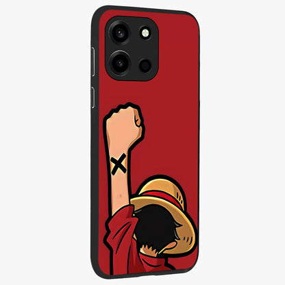 Luffy X Spirit Glass Case upright view showcasing striking anime artwork with adventurous character theme.