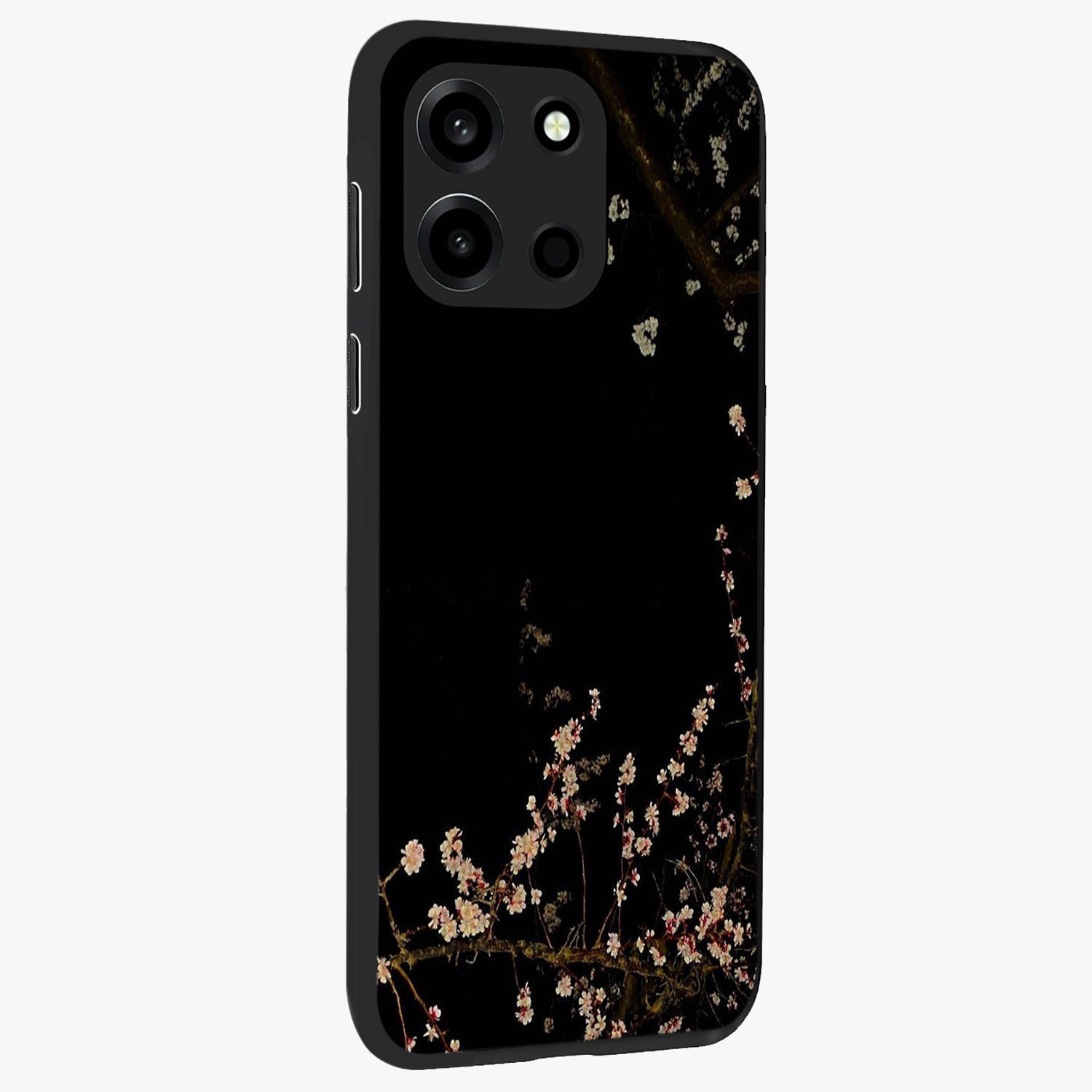 Petal Moon Light With Custom Name Glass Case upright view showcasing elegant floral moon artwork with personalized aesthetic.