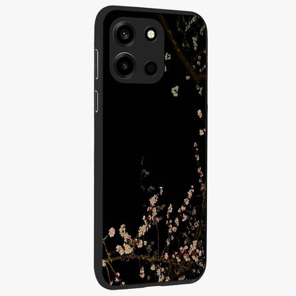 Petal Moon Light With Custom Name Glass Case upright view showcasing elegant floral moon artwork with personalized aesthetic.