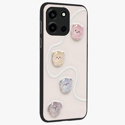 Puffy Face Parade Glass Case upright view showcasing adorable character artwork with cheerful animated theme.