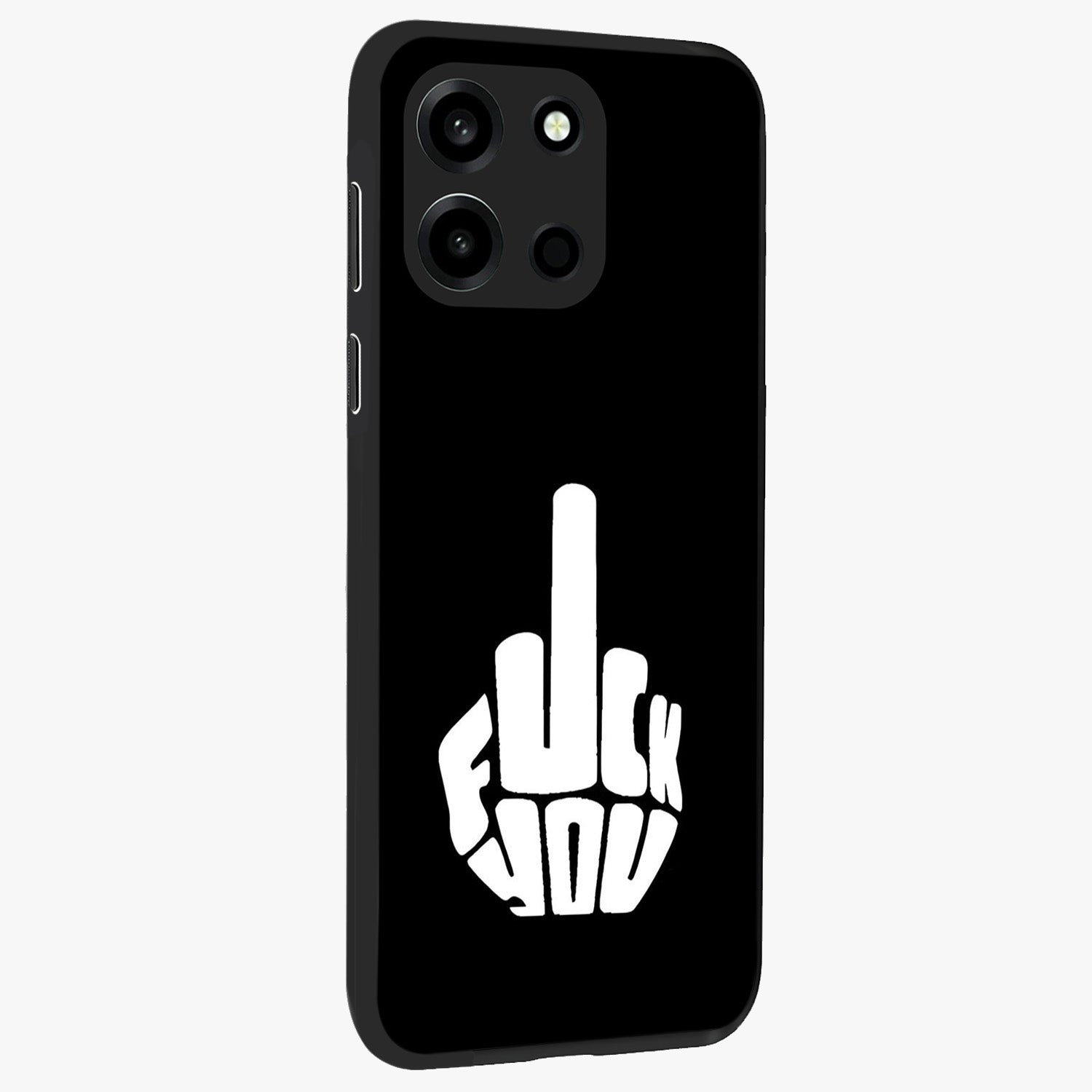 Rebel Mode On Glass Case upright view showcasing striking statement artwork with bold rebellious theme.